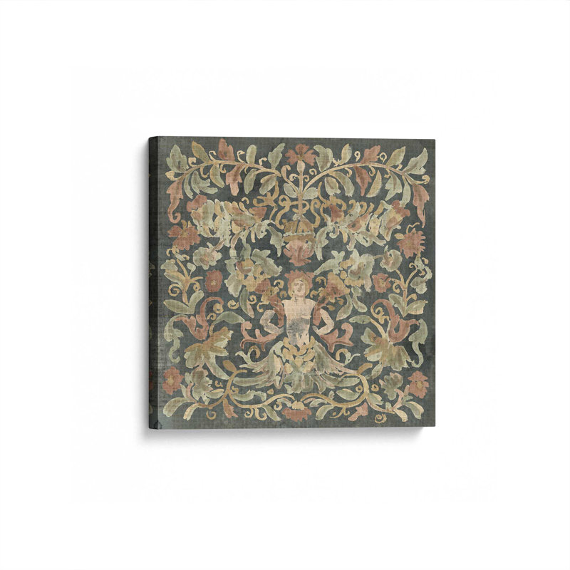 «Antique Tapisserie Textile II» par June Erica Vess, reproduction d'art sur toile, H 20 po x l 20 po