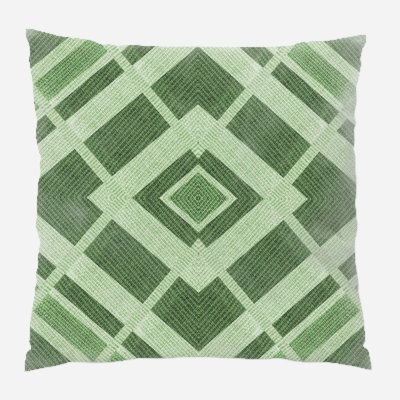 Fabric Geometric Microsuede Reversible Throw Pillow