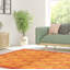 Tapis décoratif en laine noué à la main de conception unique noué à la main new age de style persan 18/20 orange 4 pi x 6 pi 1 po