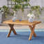 Table basse rustique en bois d'acacia avec finition sablée pour l'extérieur et l'intérieur, parfaite pour le patio et le salon