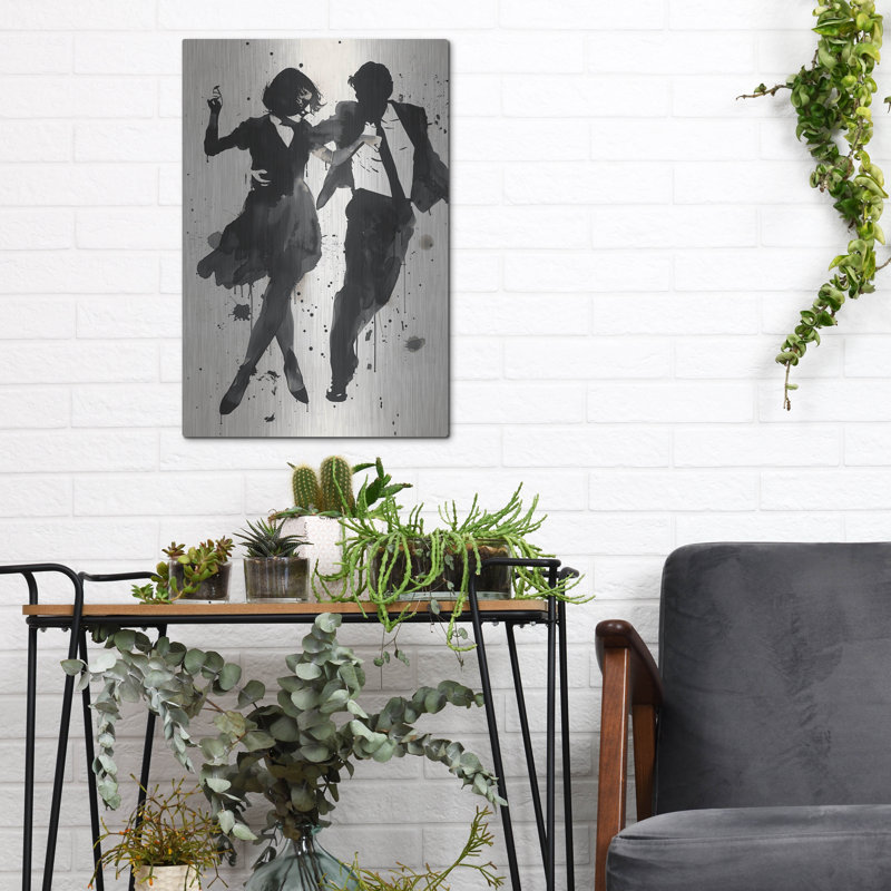 Winston Porter «Dancing Couple» par Andreas Magnusson, art mural en métal, H 16 po x l 12 po