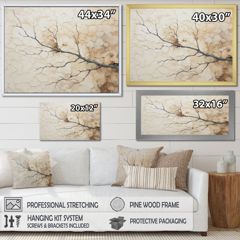 Art mural sur toile Moody Minimalisme, Cadre doré simple, H 30 po x l 40 po x P 1,5 po