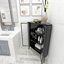 Armoire de rangement moderne à 3 niveaux avec portes en verre trempé pour petits espaces
