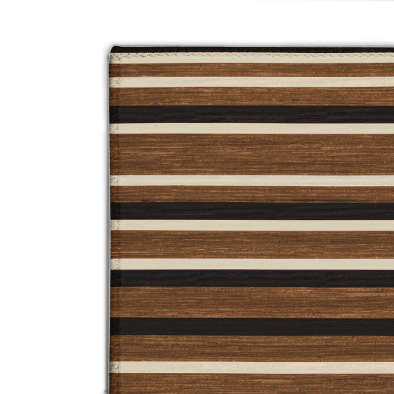 Tapis intérieur / extérieur brun HorizontalStripes, Rectangle 4pi x 6 pi