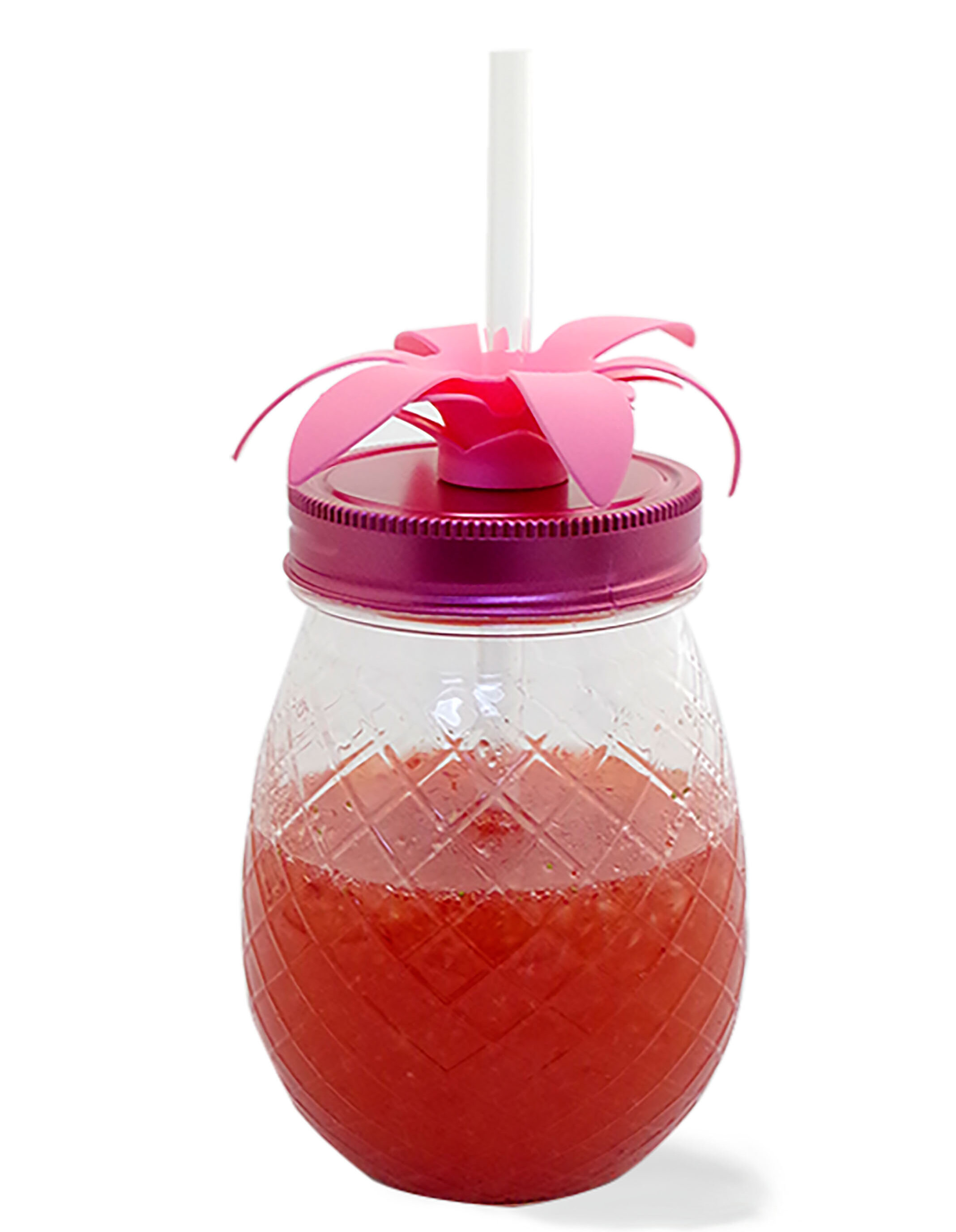 Colorful Pineapple-Shaped Mason Jar Mug Glasses with Straws & Lids, Set of  6