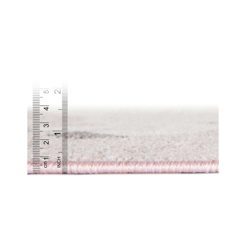 Machine Woven Polypropylene Plastic Rug, Round 5'3"
