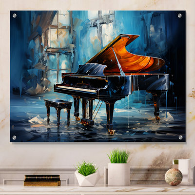 Piano Rhapsody In Blue I - musique piano, art mural acrylique
