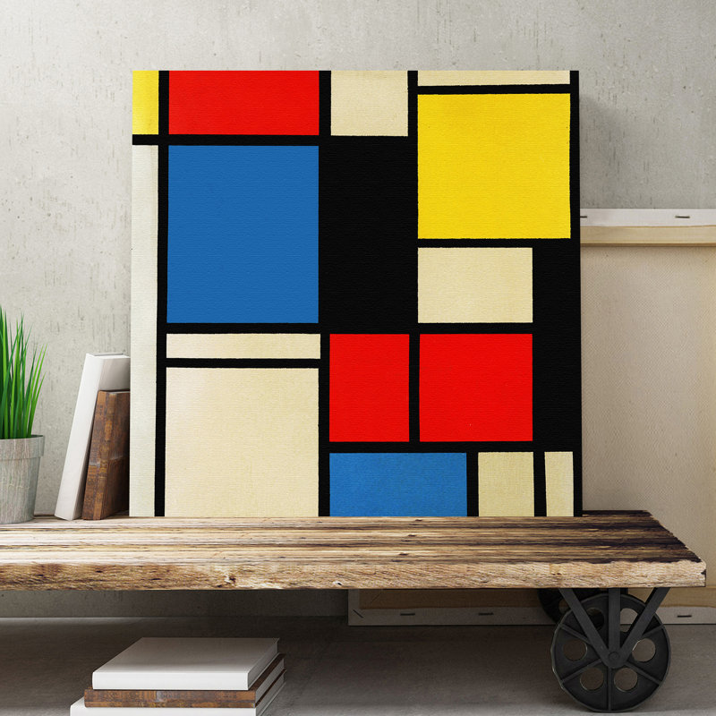 Lithograph by Piet Mondrian - Wrapped Canvas, 50cm H x 50cm W