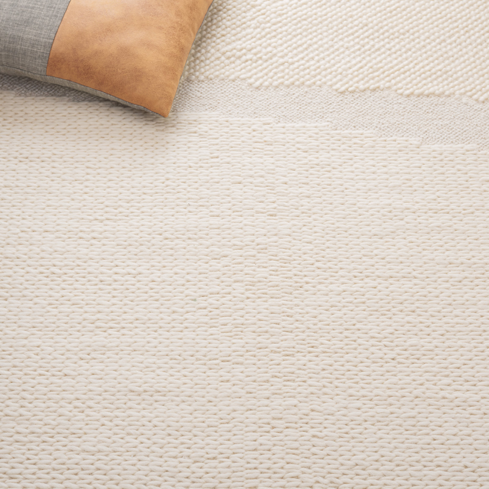Mullen Ivory Flatweave Wool Rug, Rectangle 6' x 9'