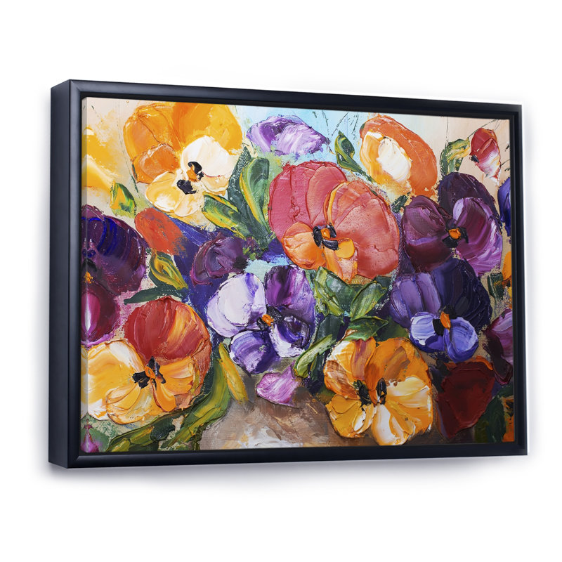 Fleurs jaunes de SunLife V - reproduction de cadre flottant sur toile, H 12 po x l 20 po x P 1 po, Cadre flottant noir