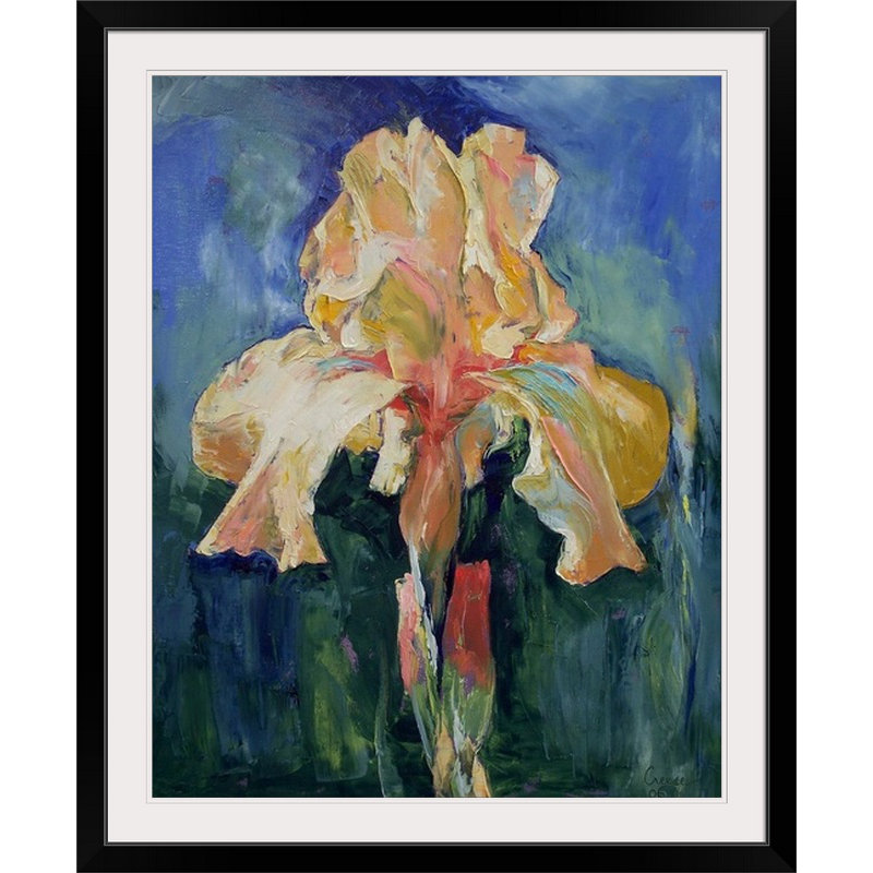 «Anjlee Dutch Iris» par Michael Creese, reproduction d'art, H 23 po x l 20 po x P 1 po, Cadre noir