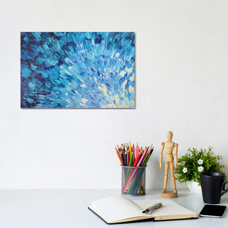 Sea Scales In Indigo by Julia Di Sano - Wrapped Canvas Painting, 20.32 cm H x 30.48 cm W