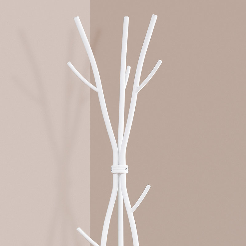 Versatile Free Standing Coat Rack with Multiple Hooks for Various Spaces, White