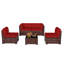 Ensemble de conversation modulaire en rotin pour 4 personnes avec coussins-570393814-562157634