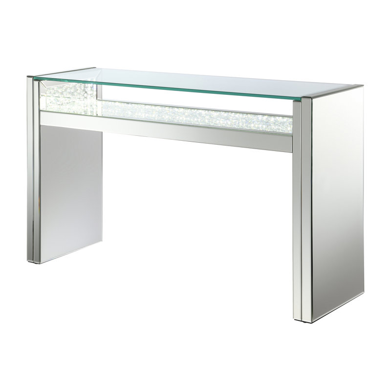 Console de 47,35 po de largeur avec plateau en verre en miroir Siegmeyer