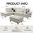Elsiana 3 Piece Faux Leather Modular Living Room Set, Leather Couch Set-701566412-701566410