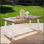 Table de salle à manger d'extérieur durable en bois d'acacia avec structure en métal rustique pour le patio et le jardin-1602777534