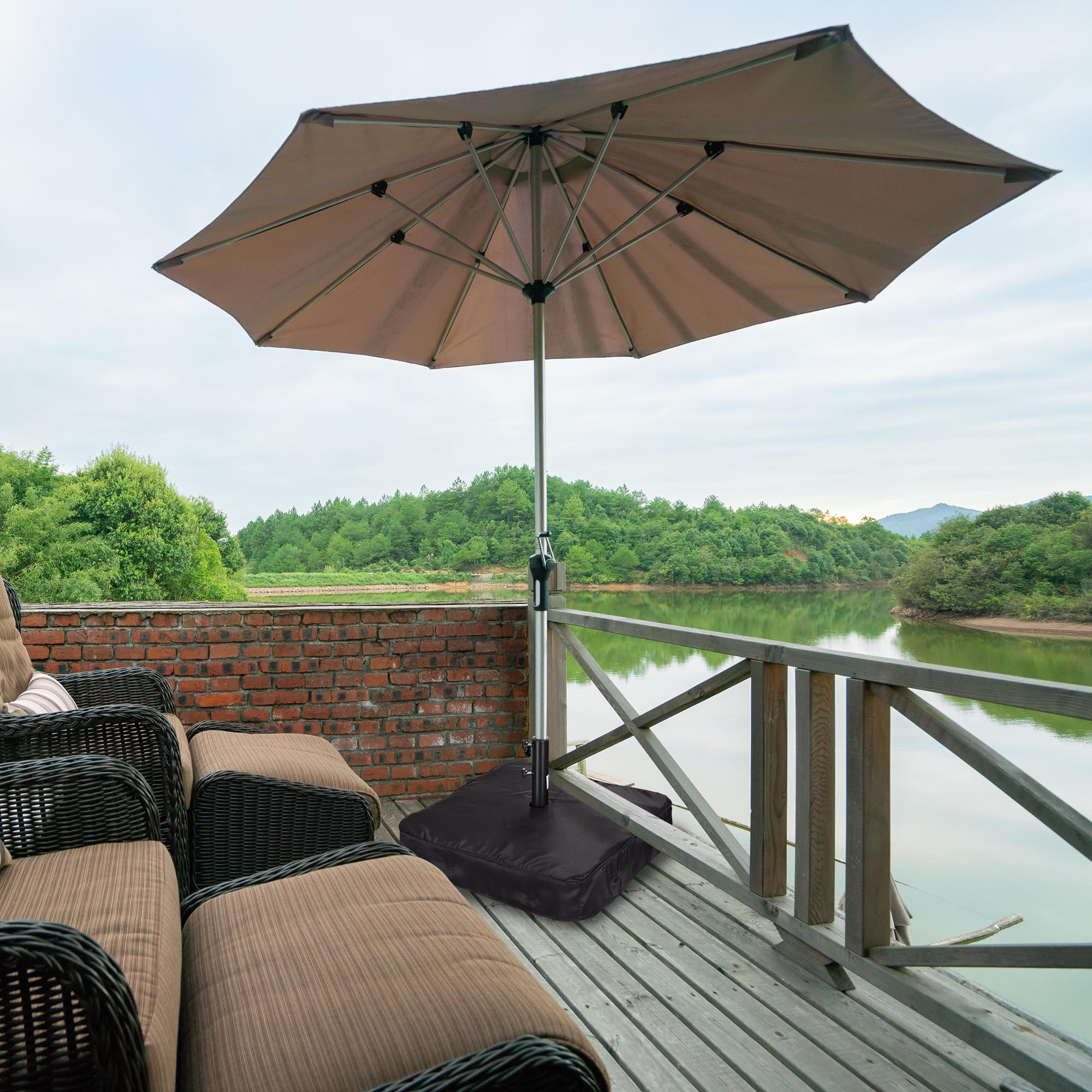 cross base stand for patio umbrella Tiktun 4Pcs Heavy Duty Cantilever Offset Crossbar with Fill Spouts Water or Sand : Patio, Lawn & Garden designed for both small offset and large market umbrellas Water Weight Umbrella Base, Black