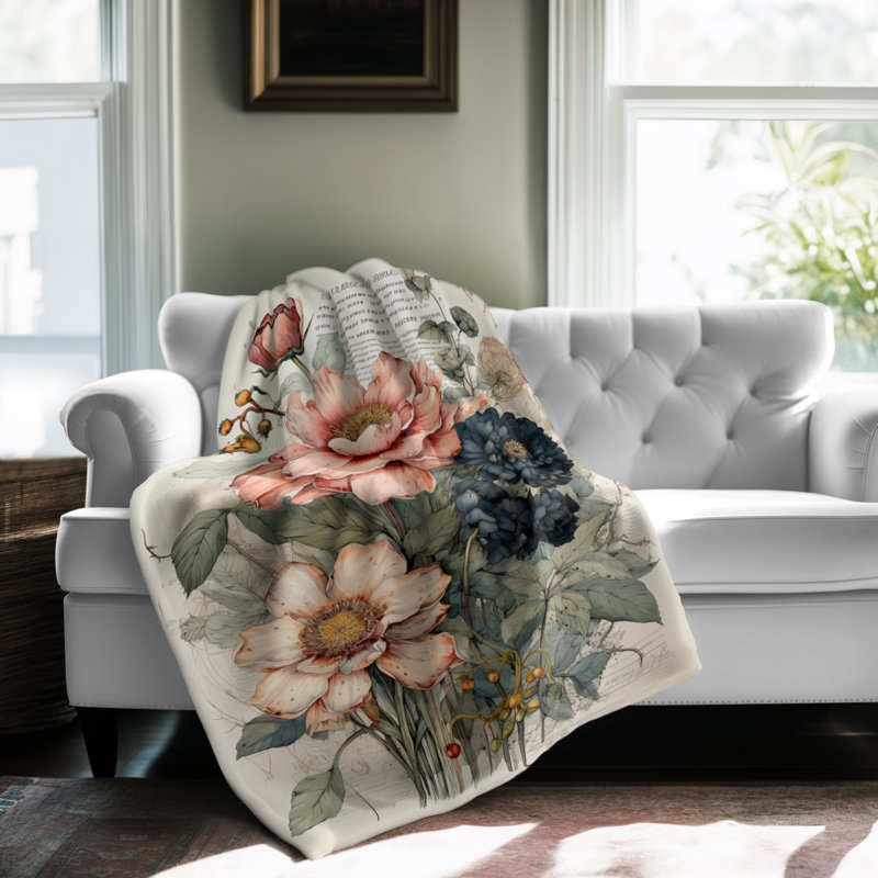 «Blossom Spectrum Dreamscape» - couverture en sherpa de qualité supérieure - reproduction d'art luxueuse, Lit simple