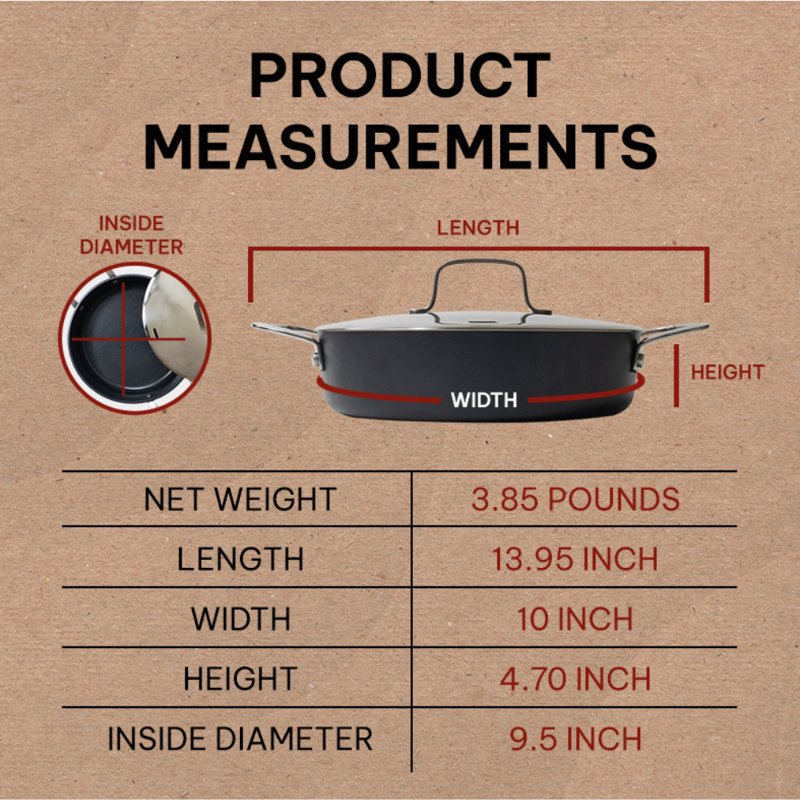 Alva Maestro 9.5" Gray Ceramic Nonstick Sauté Pan with Stainless Steel Lid