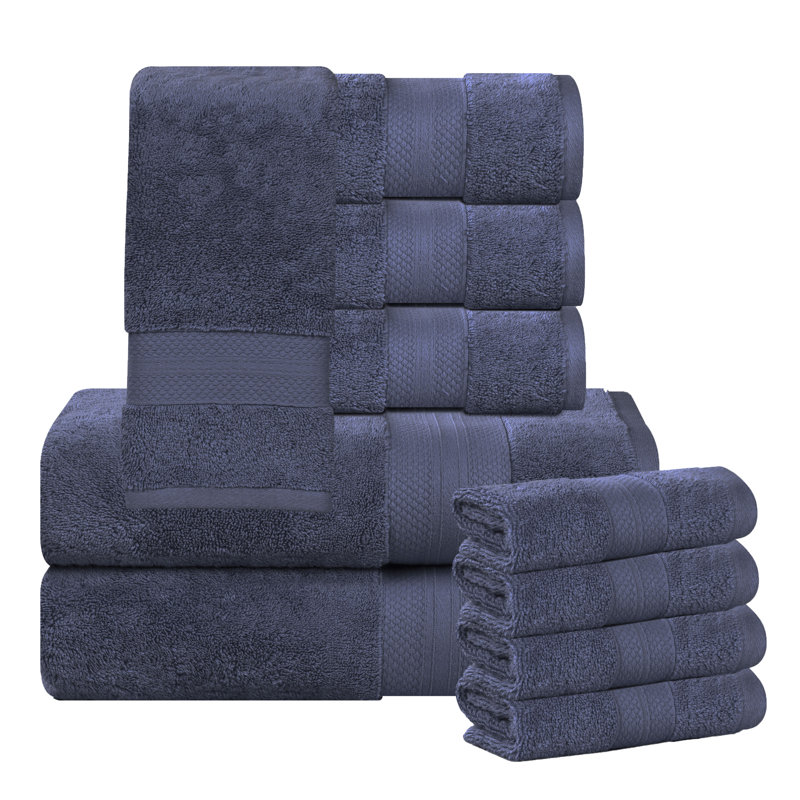 Ensemble de serviettes épaisses 100% coton Aria , Bleu couronne