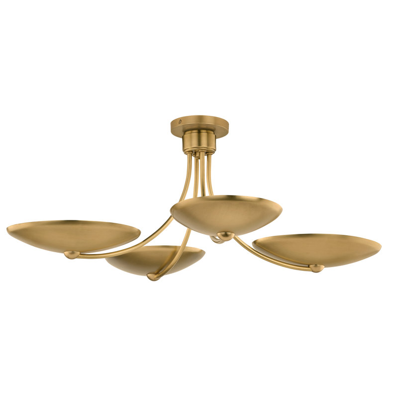 Lustre convertible 4 lumières en laiton laqué Palmela, Lacquered Brass