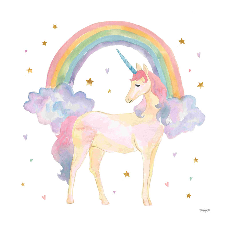 Magical Friends I par Jenaya Jackson - peinture sur toile tendue, H 20 po x l 20 po, Imprimé avec cadre noir, Blanc