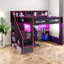 Lit mezzanine de rangement pour jeux vidéo, entièrement en bois MDF, moderne et peu encombrant pour la maison-794652399