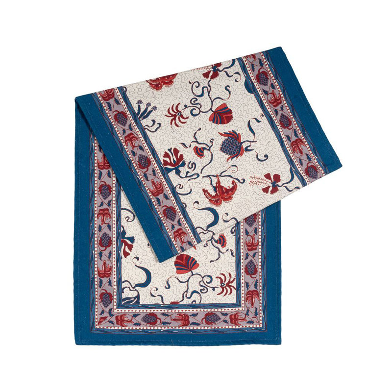 Chemin de table Clowe, 72 po x 16 po, Bleu/rouge