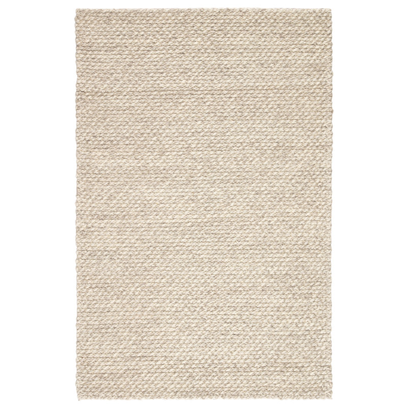 Sabha Wool Area Rug in Ivory/Gray, Rectangle 9' x 12'