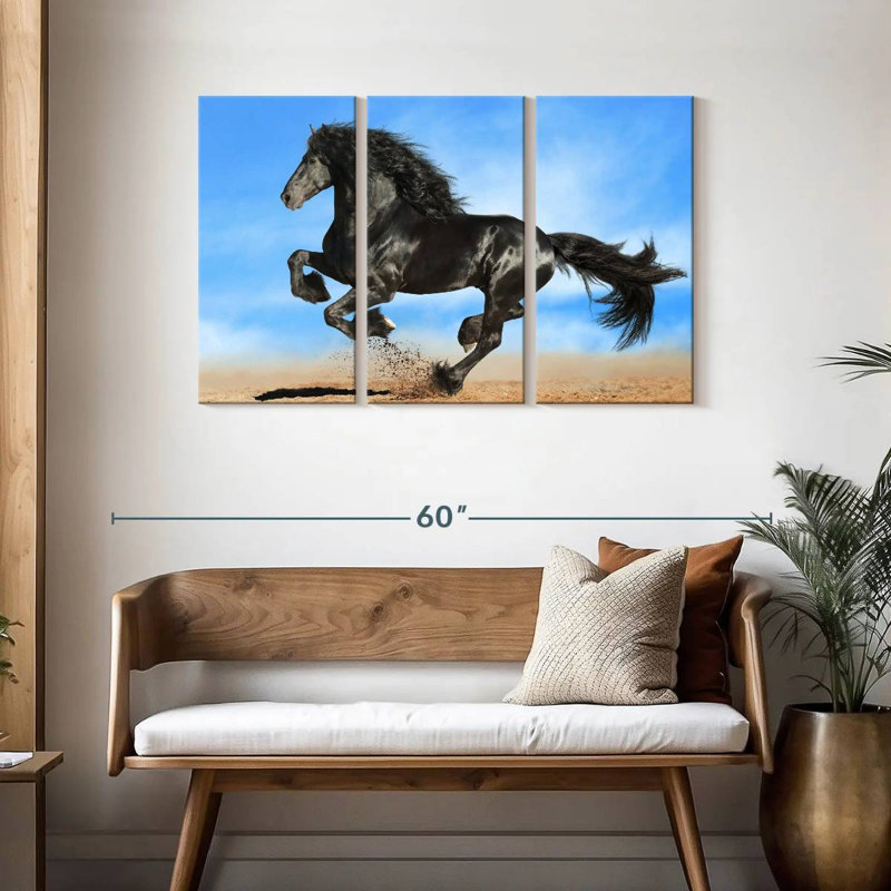 Cheval frison Brampt, H 28 po x l 45 po