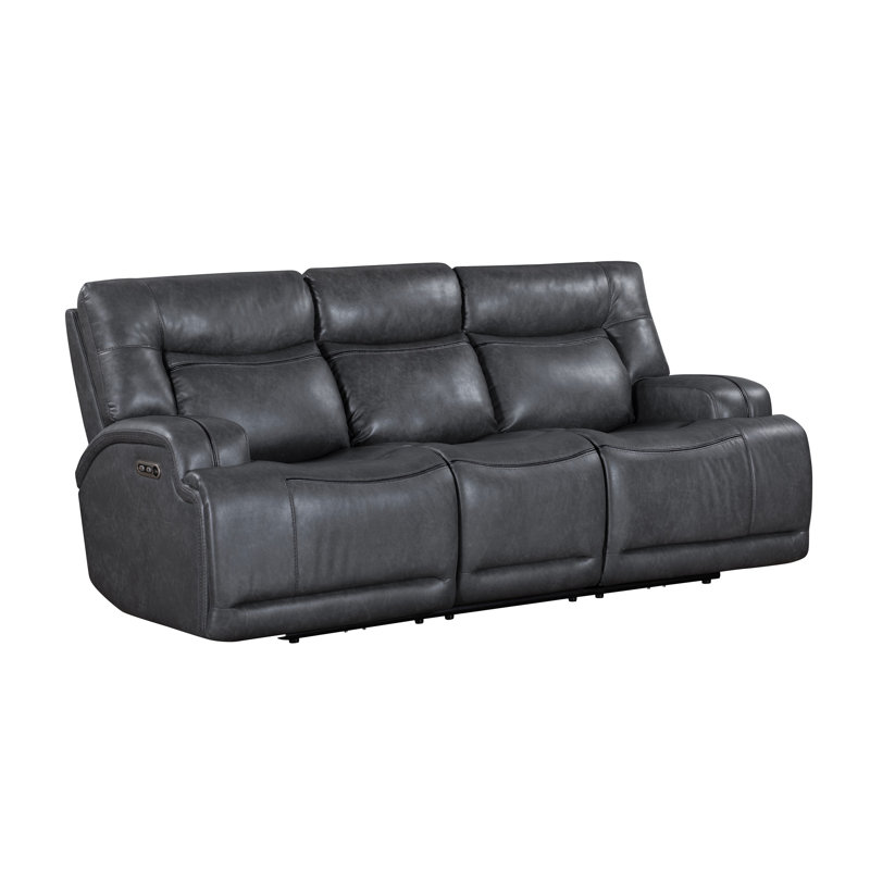 Canapé inclinable électrique Tito, gris, 91 pouces, plateau rabattable, port USB