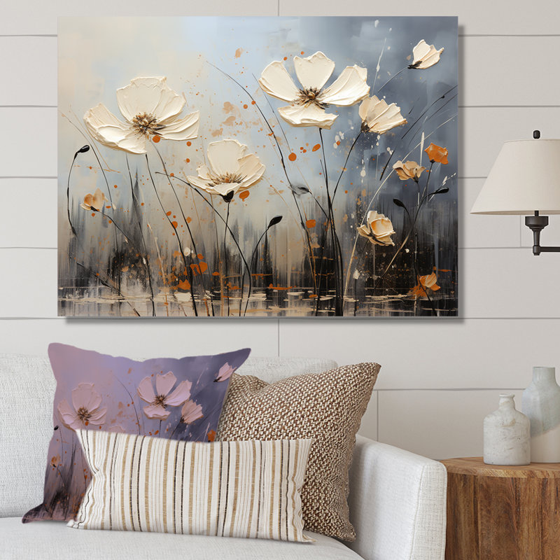 «Bloomed Flower Horizons» sur toile, Toile tendue, H 16 po x l 32 po x P 0,5 po