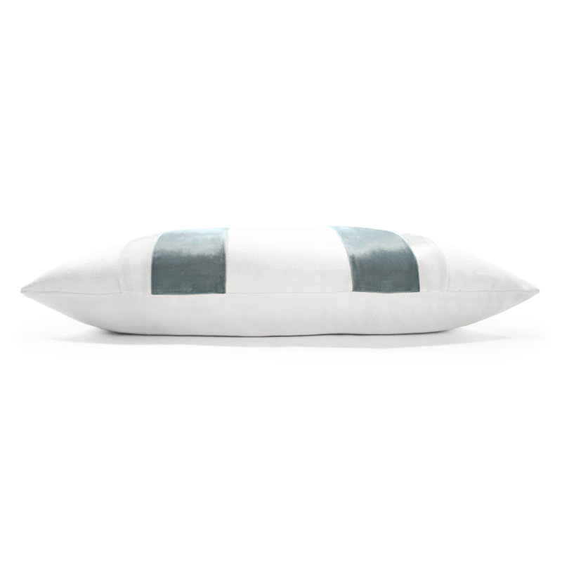 Striped Velvet Throw Pillow, 26" x 26", Harbor