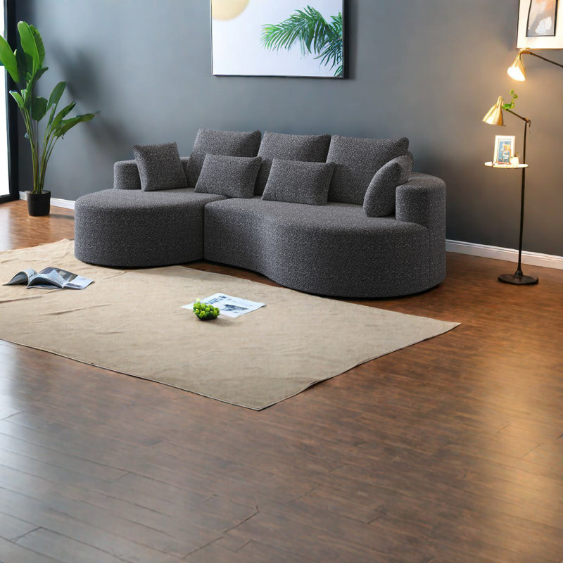 Canapé modulaire spacieux en chenille pour salon