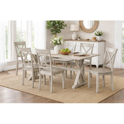 Williamsbridge Rubberwood Solid Wood Dining Set by Laurel Foundry Modern Farmhouse
