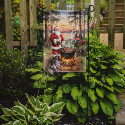 Cajun Santa Claus Cooking Gumbo Christmas Garden Flag