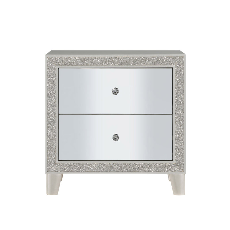 Table de chevet à finition miroir Sliverfluff