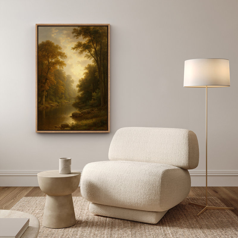 Art mural encadré abstrait rétro antique classique pour chambre à coucher, H 24 po x l 16 po, Naturel
