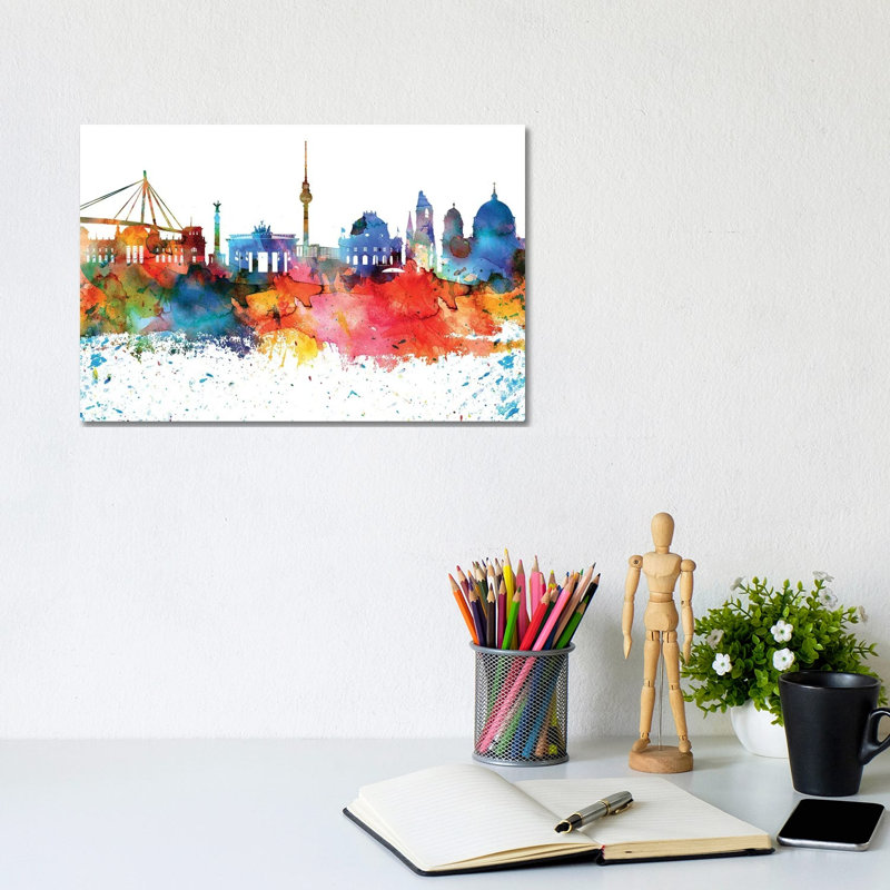 Berlin Skyline 1 Piece Wrapped Canvas Painting, 20.32 cm H x 30.48 cm W