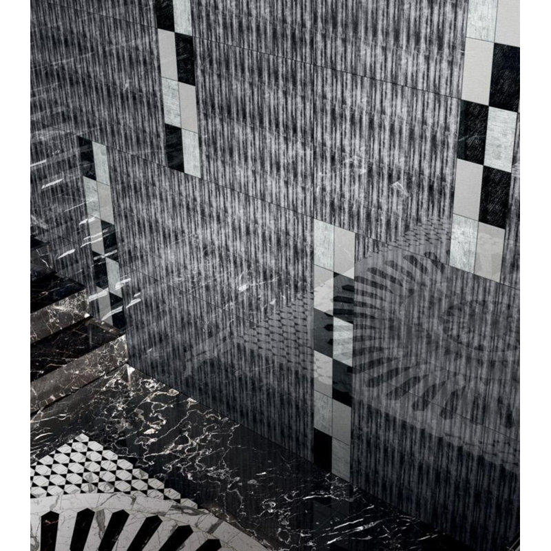 Corteza Glacial 11.63" x 23.38" Decorated Glass Tile