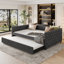 Lit de jour double, canapé-lit capitonné capitonné avec couchette, lit de jour avec bouton et clou en cuivre sur accoudoirs carrés, lit de jour double avec couchette simple-1693361497