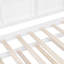 Lit simple blanc avec lit gigogne et tablette, structure, lit gigogne en bois semi-fermé, tablette pour horloges, toit