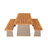 Outdoor 3 Piece Acacia Wood Dining Set with Handwoven Rattan Legs-1059378499