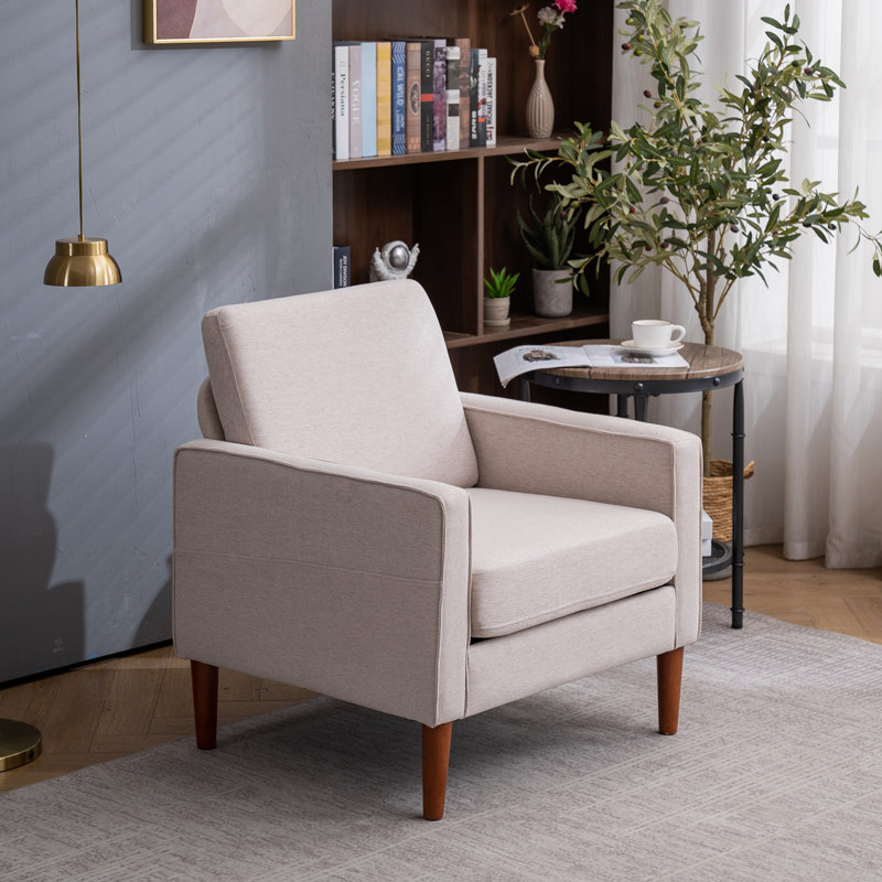 Fauteuil Charliese, Lin blanc crémeux