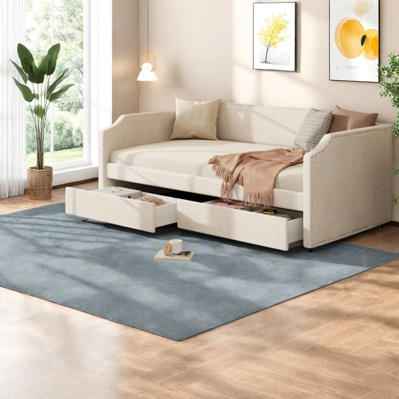 Lit de jour simple en velours avec rangement