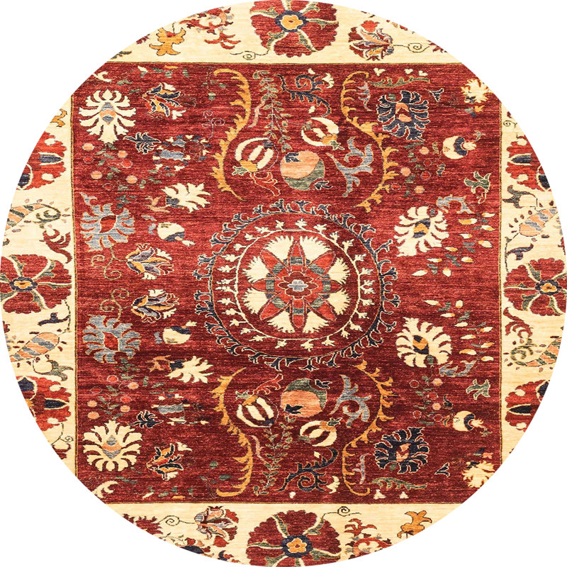 Abstract Indoor Rug, Round 5'