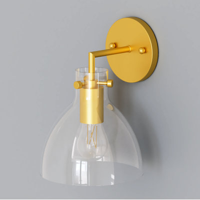 Martins Single Light Glass Dimmable Armed Sconce