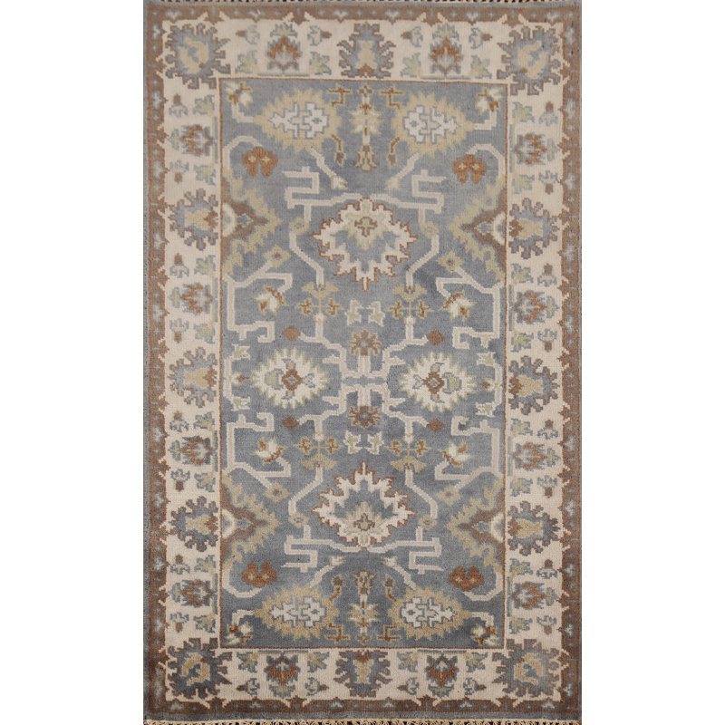 Tapis décoratif entièrement fait à la main Oushak 3 x 5
