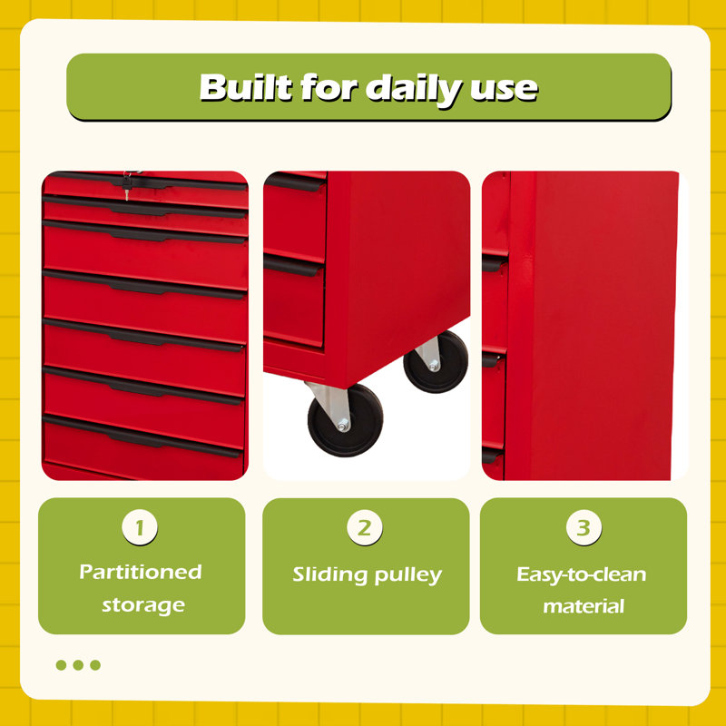 7-Drawer Rolling Tool Chest Cabinet